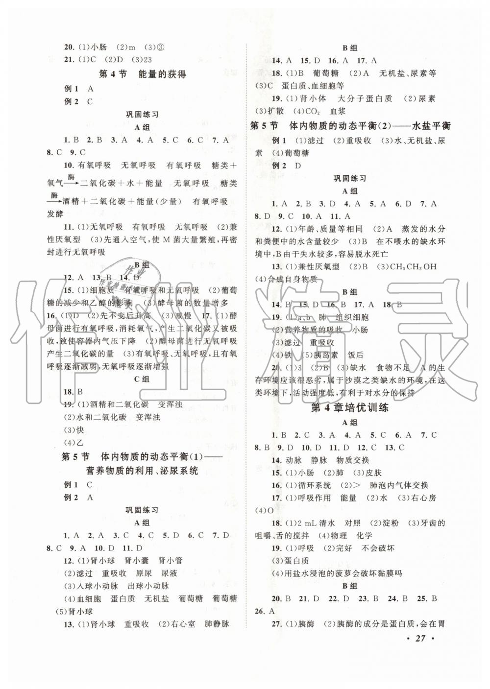 2019年拓展與培優(yōu)九年級(jí)科學(xué)全一冊(cè)浙教版 第27頁(yè)