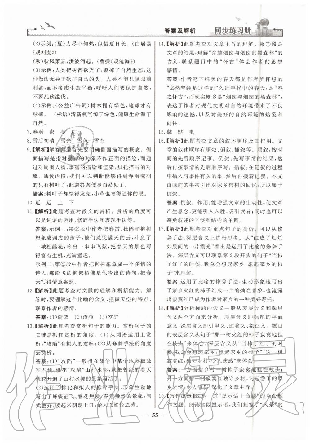 2019年同步練習(xí)冊(cè)七年級(jí)語(yǔ)文上冊(cè)人教版人民教育出版社 第23頁(yè)