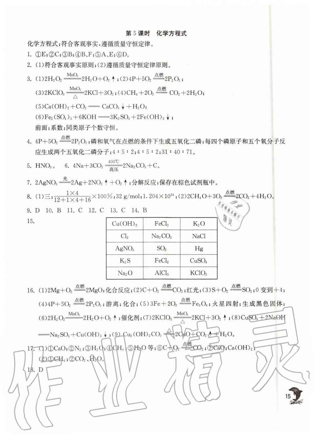 2019年实验班提优训练九年级化学上册沪教版上海专版 第15页