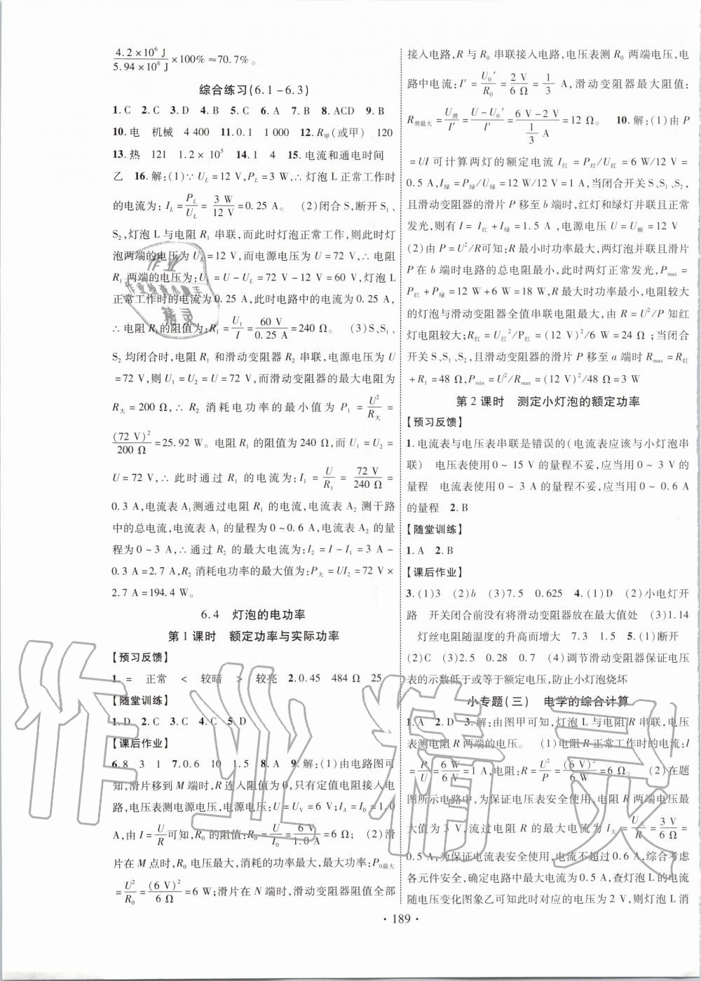 2019年课时掌控九年级物理全一册教科版 第9页