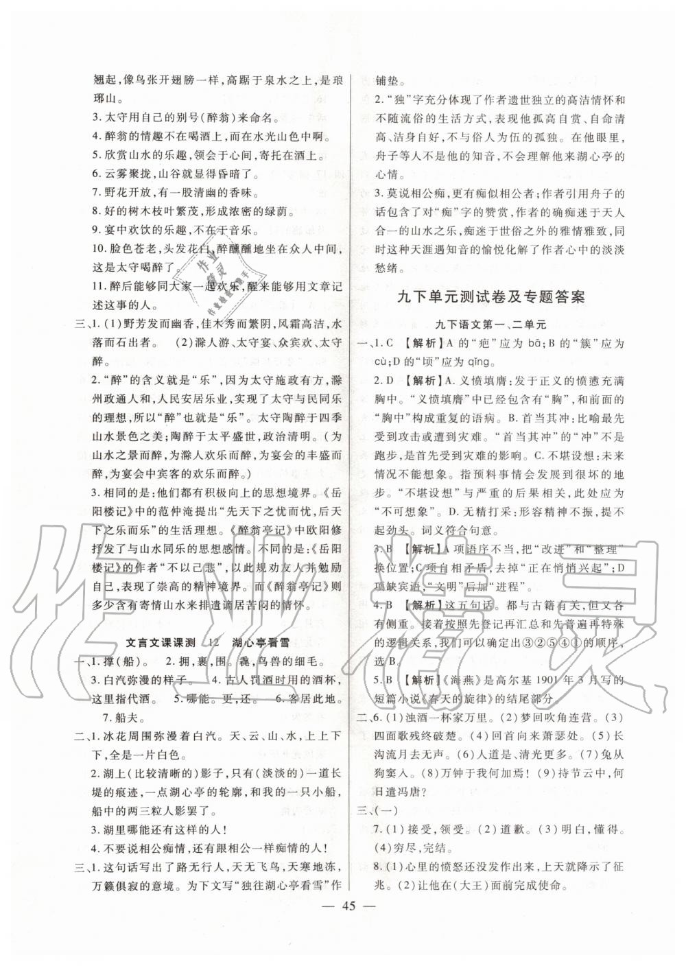 2019年聚能集訓(xùn)九年級語文全一冊深圳專版 第45頁