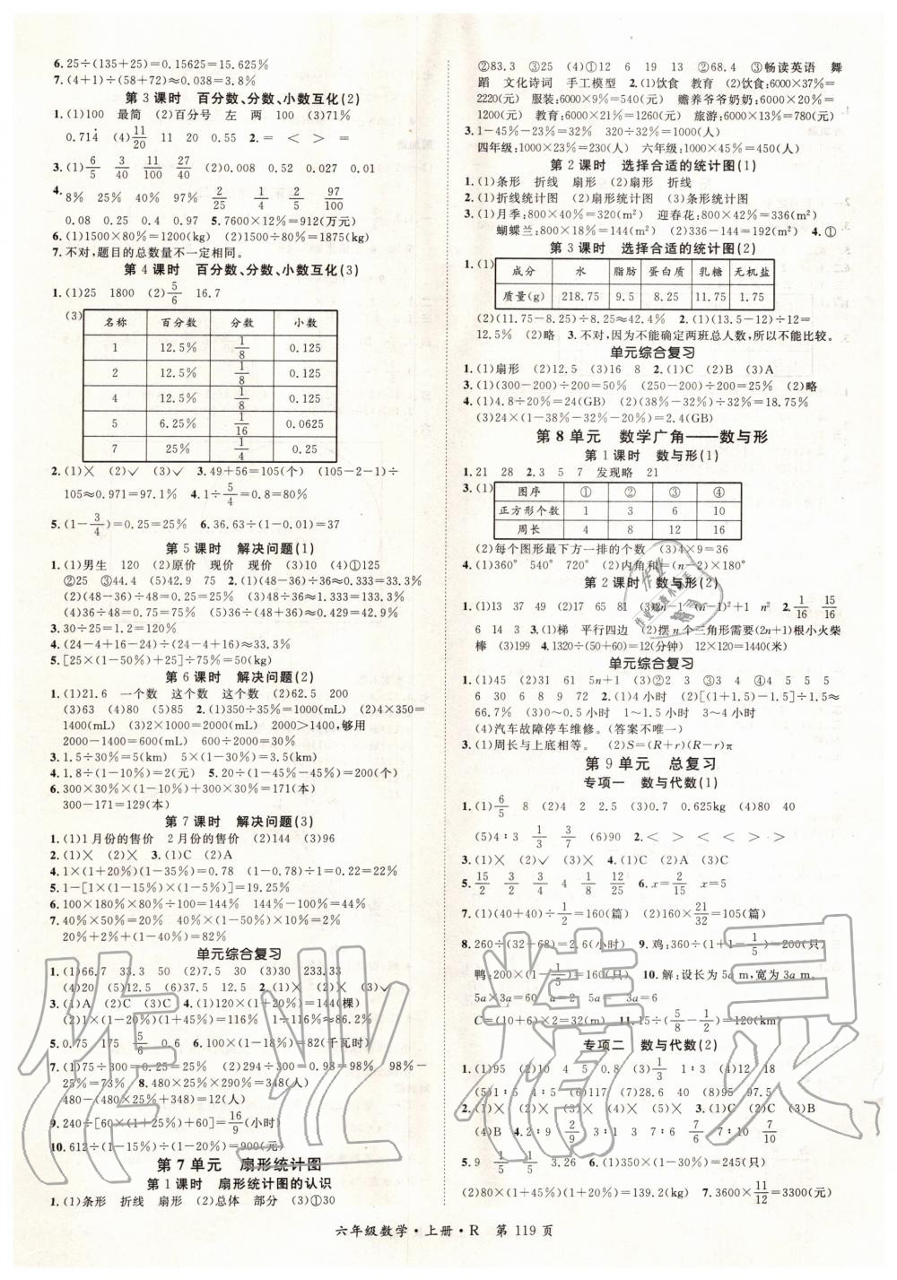 2019年启航新课堂六年级数学上册人教版 第5页