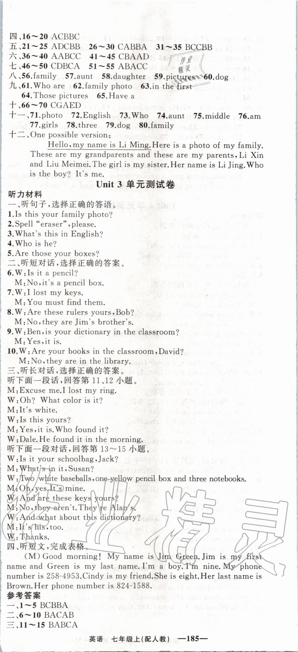 2019年四清導(dǎo)航七年級英語上冊人教版 第15頁