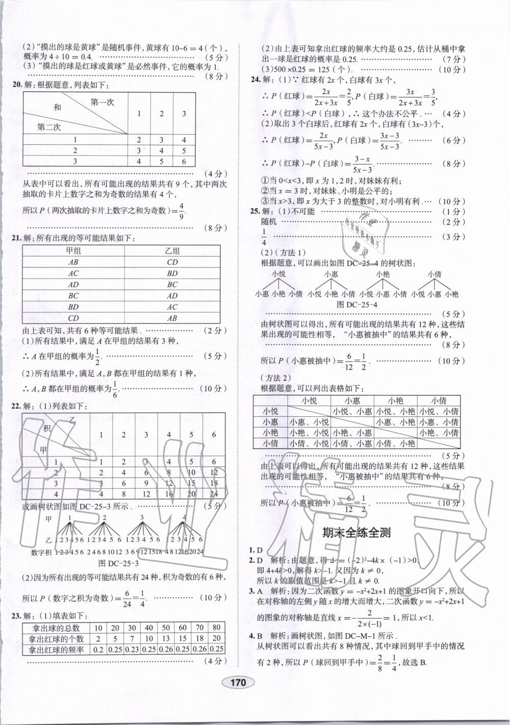 2019年中学教材全练九年级数学上册人教版天津专用 第58页