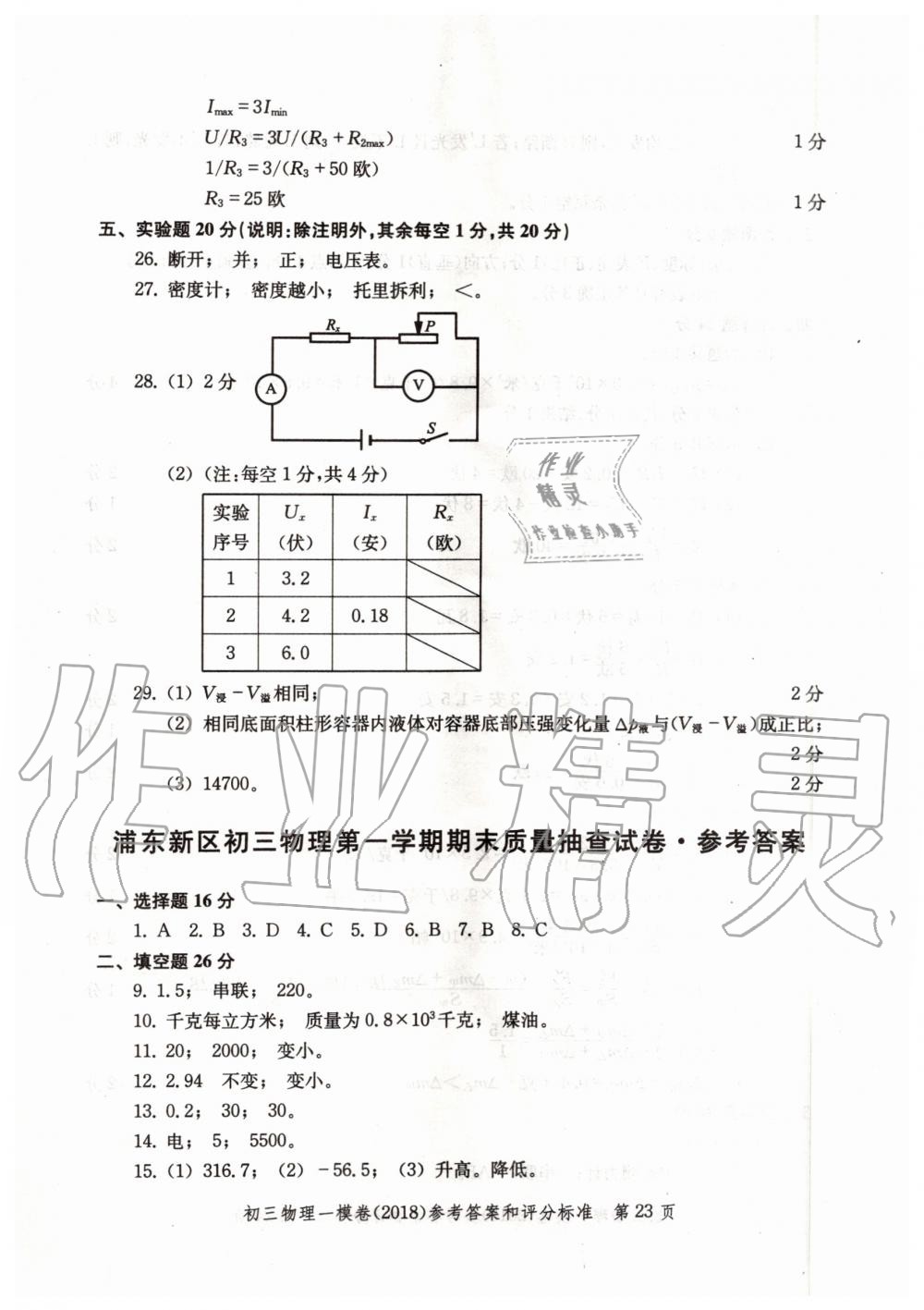 2019年文化課強(qiáng)化訓(xùn)練九年級物理全一冊滬教版 第51頁