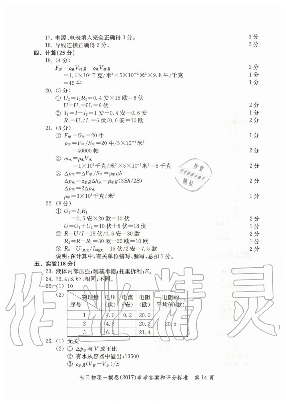 2019年文化課強(qiáng)化訓(xùn)練九年級(jí)物理全一冊(cè)滬教版 第74頁(yè)