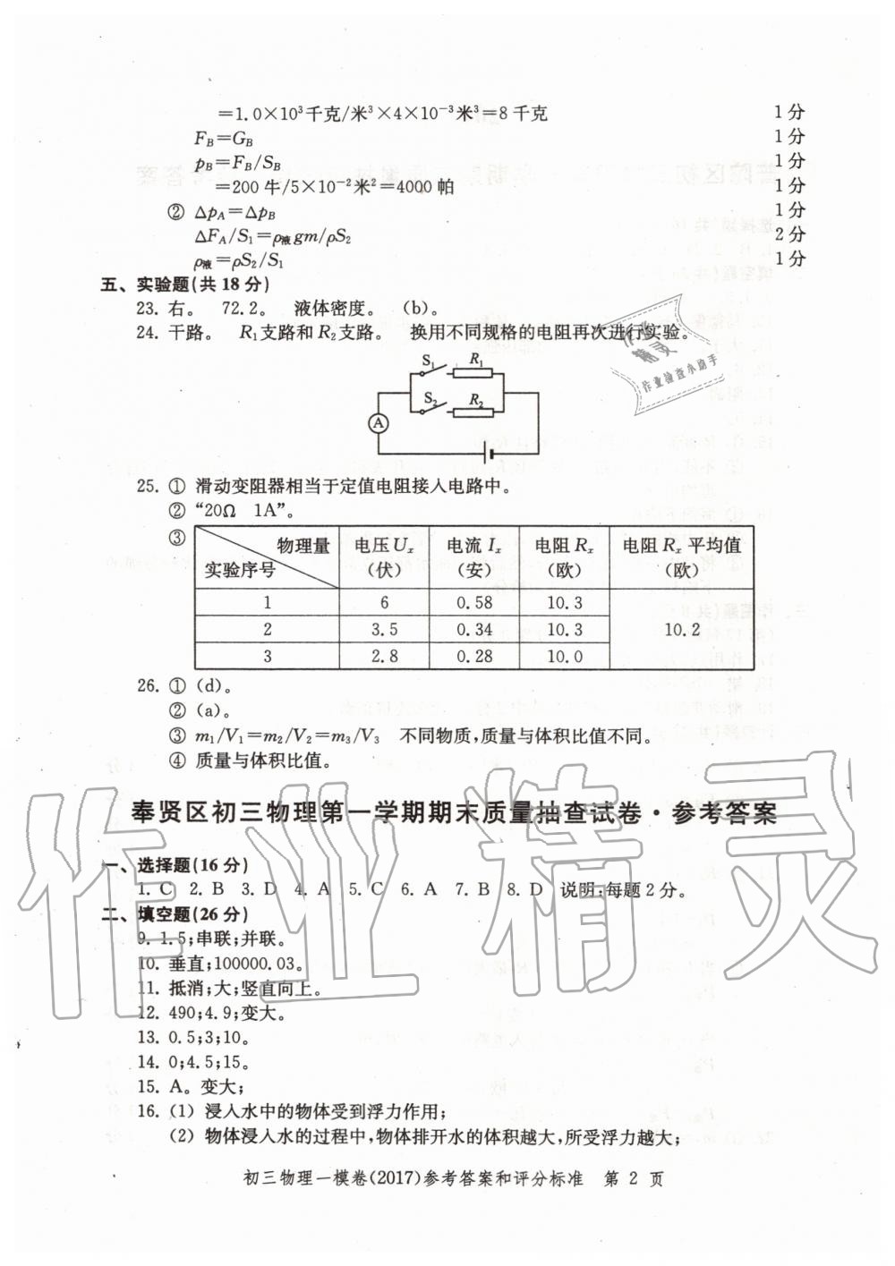 2019年文化課強(qiáng)化訓(xùn)練九年級物理全一冊滬教版 第62頁