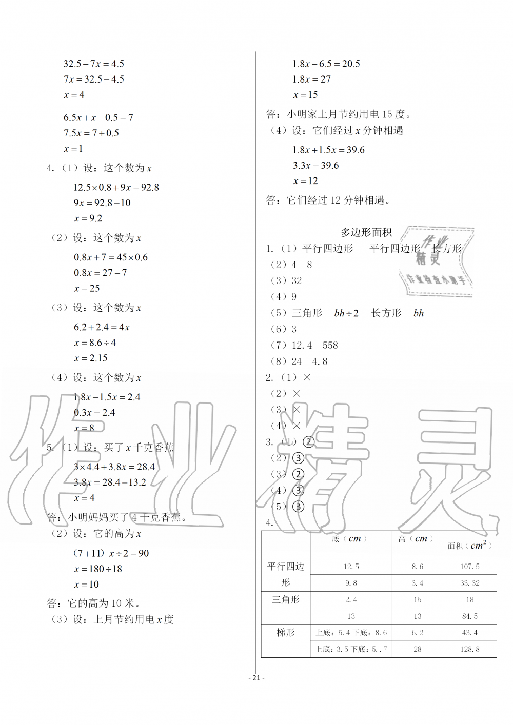 2019年智慧學(xué)習(xí)五年級數(shù)學(xué)上冊人教版 第21頁