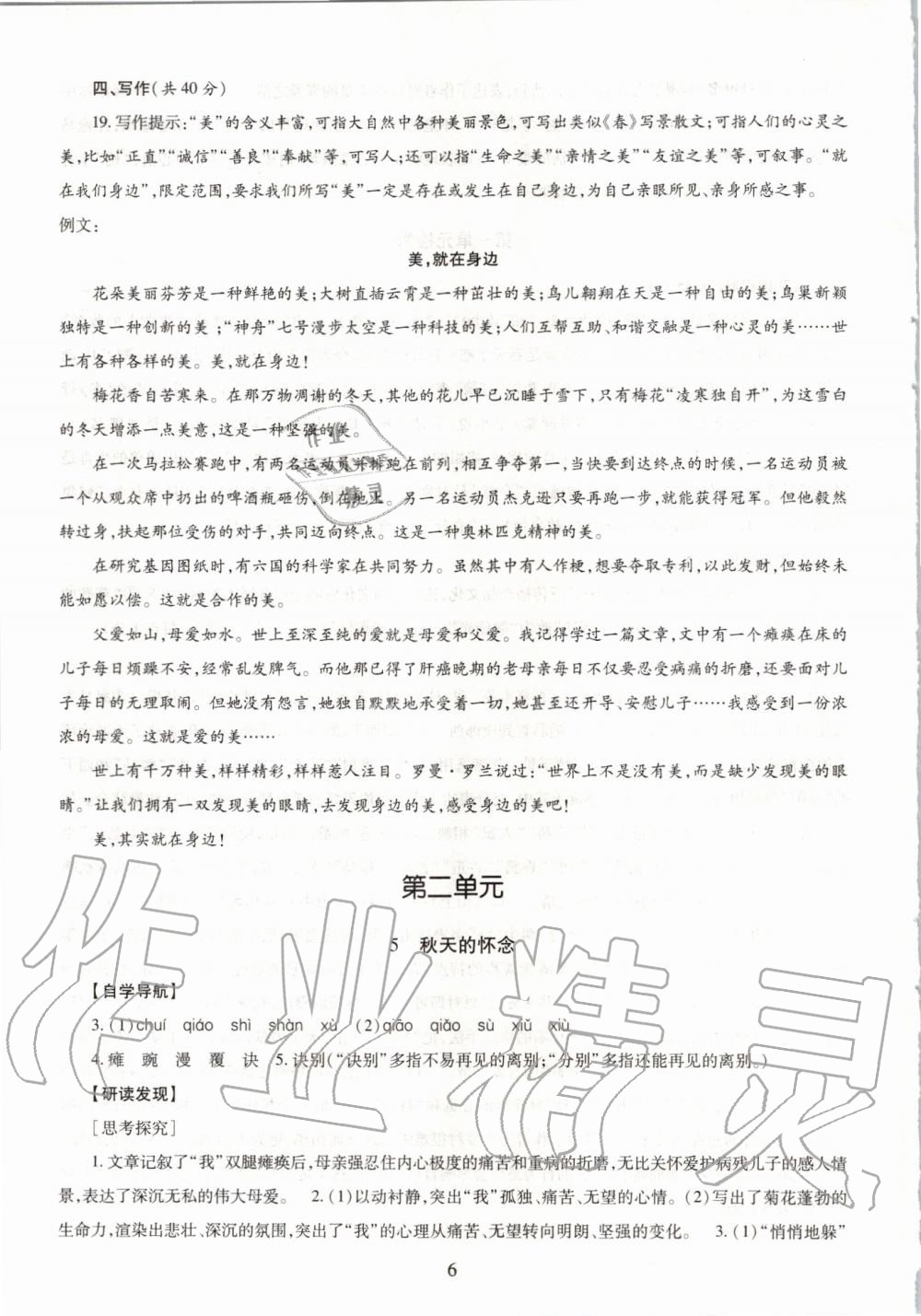 2019年智慧學(xué)習(xí)七年級語文上冊人教版五四制 第6頁