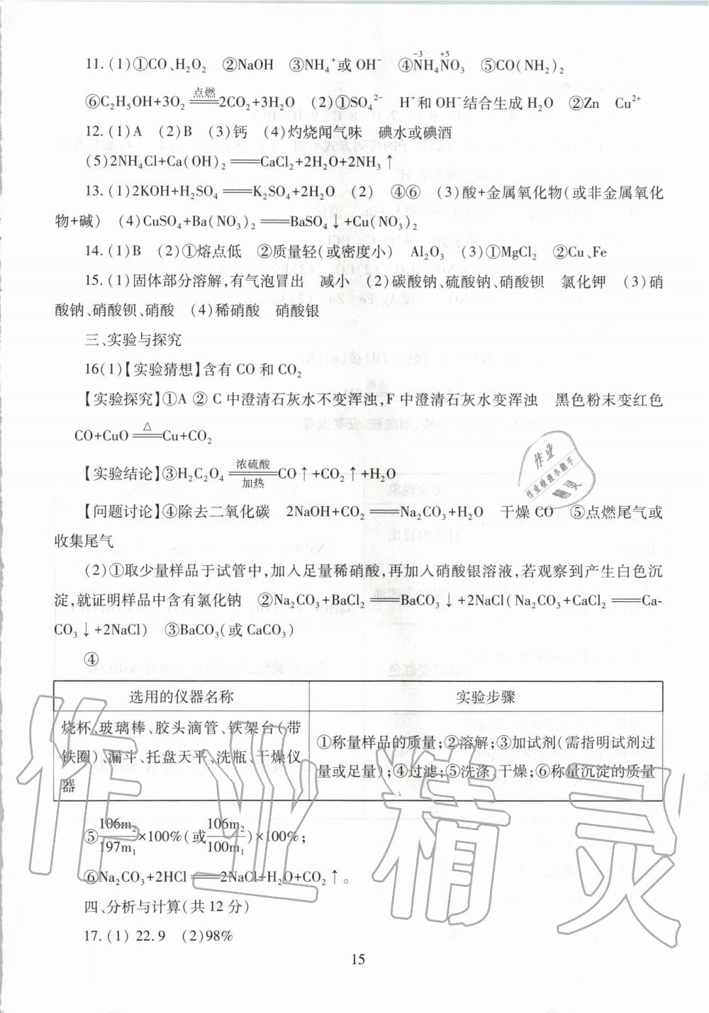 2019年智慧學(xué)習(xí)九年級化學(xué)全一冊魯教版五四制 第15頁