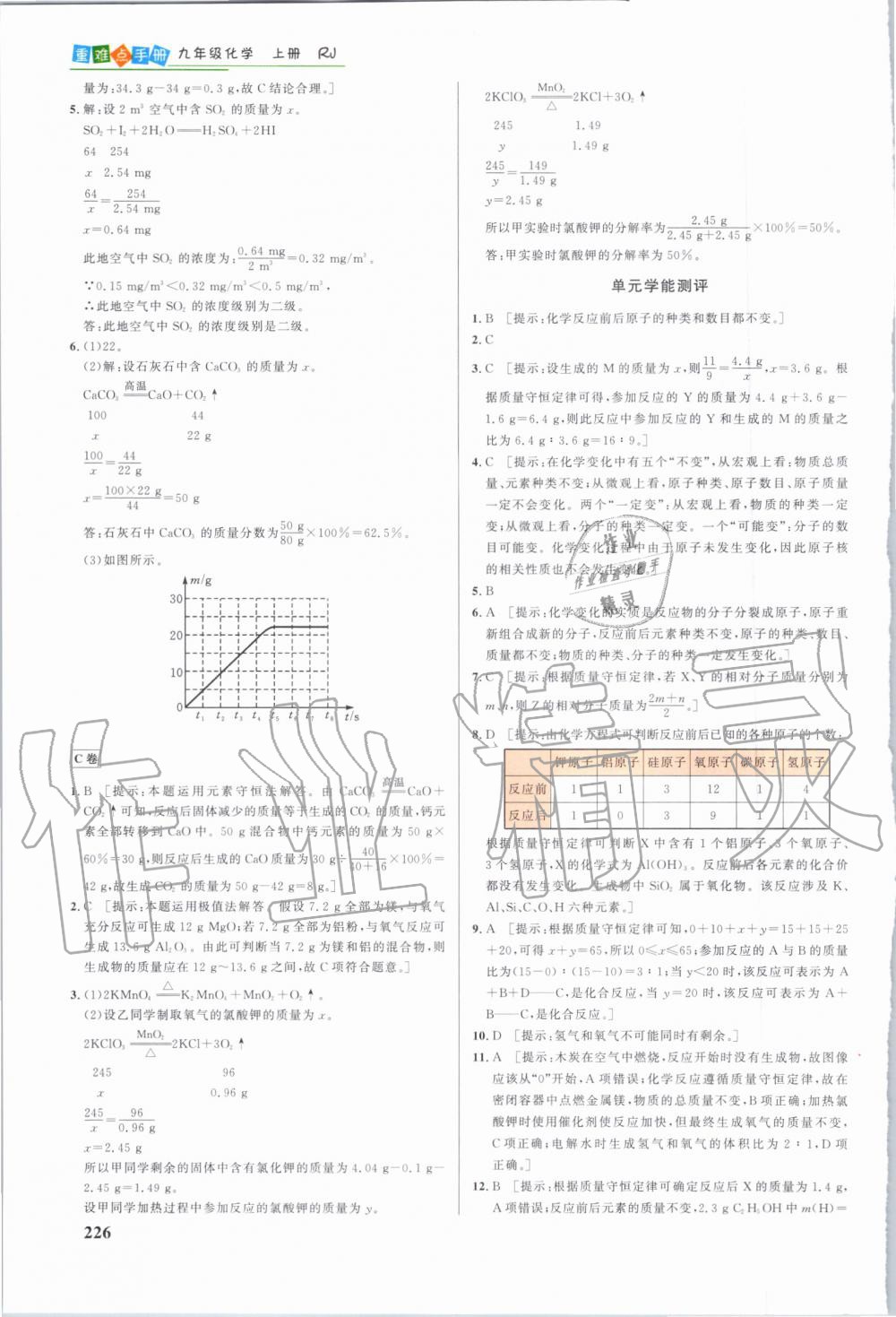 2019年重難點手冊九年級化學上冊人教版 第16頁