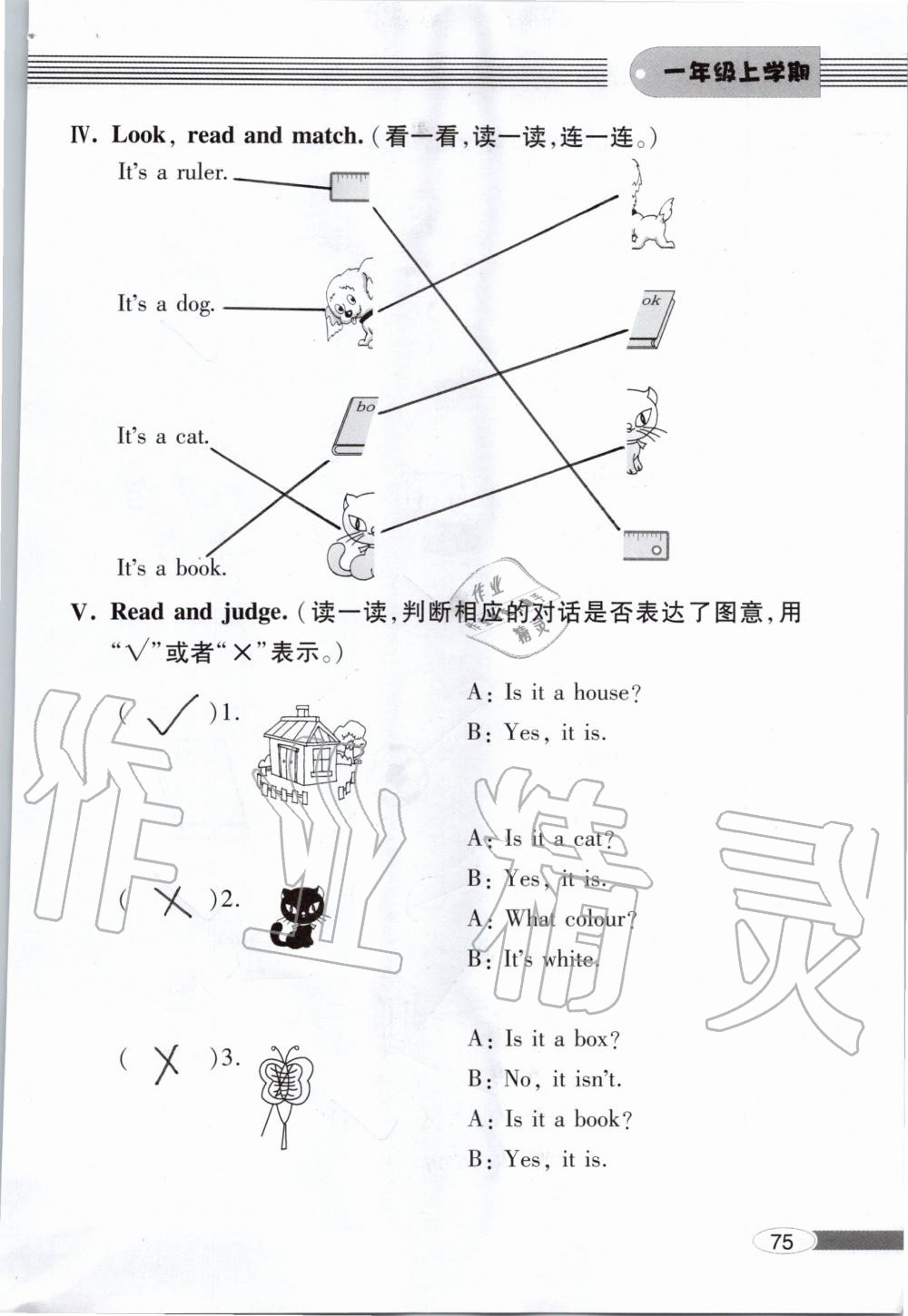 2019年新课堂同步学习与探究一年级英语上学期外研版 第75页