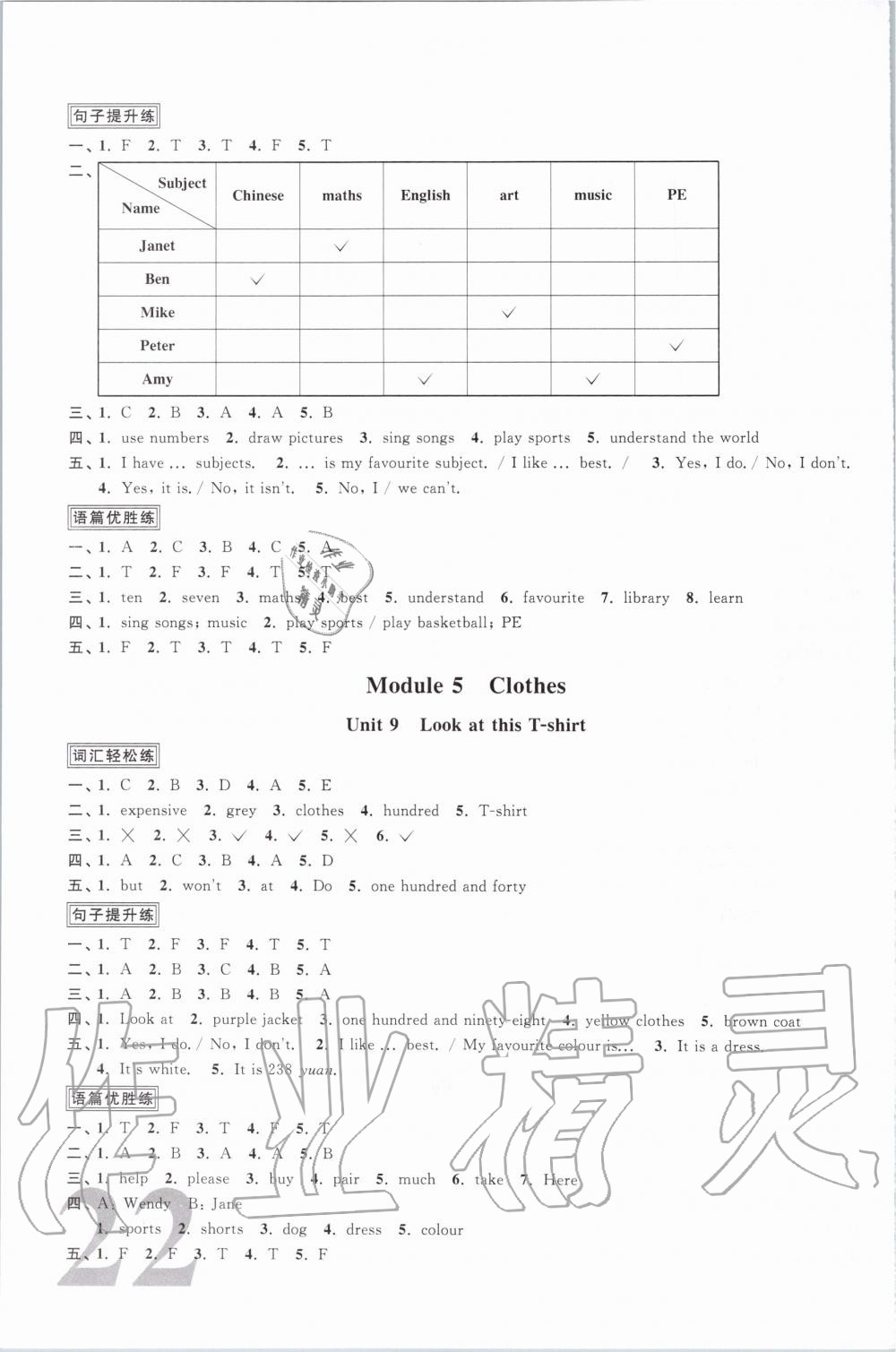 2019年陽光同學課時優(yōu)化作業(yè)四年級英語上冊教育科學版 第5頁