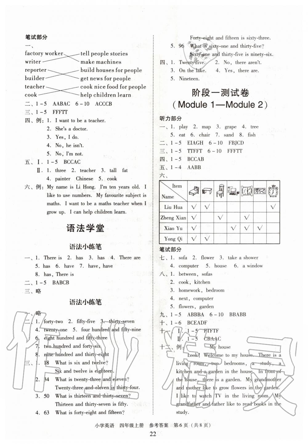 2019年新編小學(xué)英語目標(biāo)實(shí)施手冊四年級上冊教科版廣州專版 第6頁