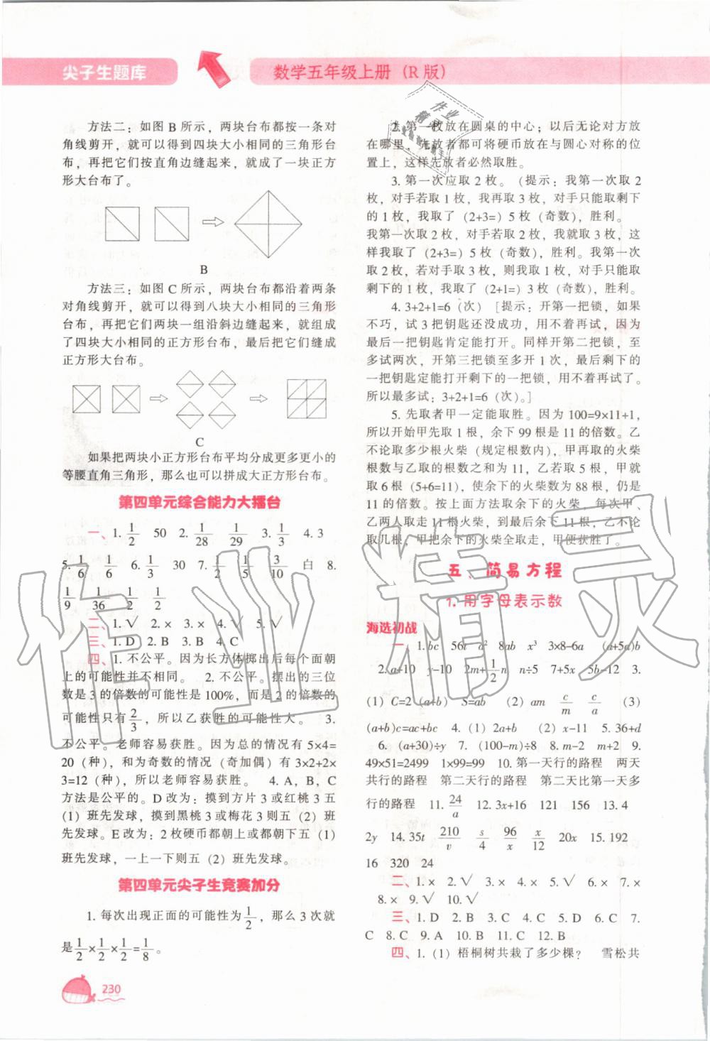 2019年尖子生題庫五年級數(shù)學(xué)上冊人教版 第13頁