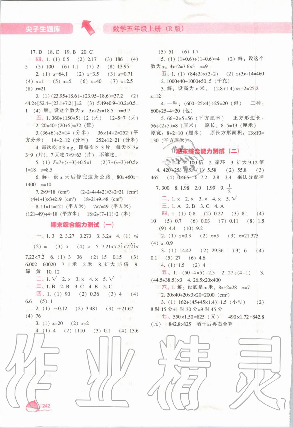 2019年尖子生题库五年级数学上册人教版 第25页