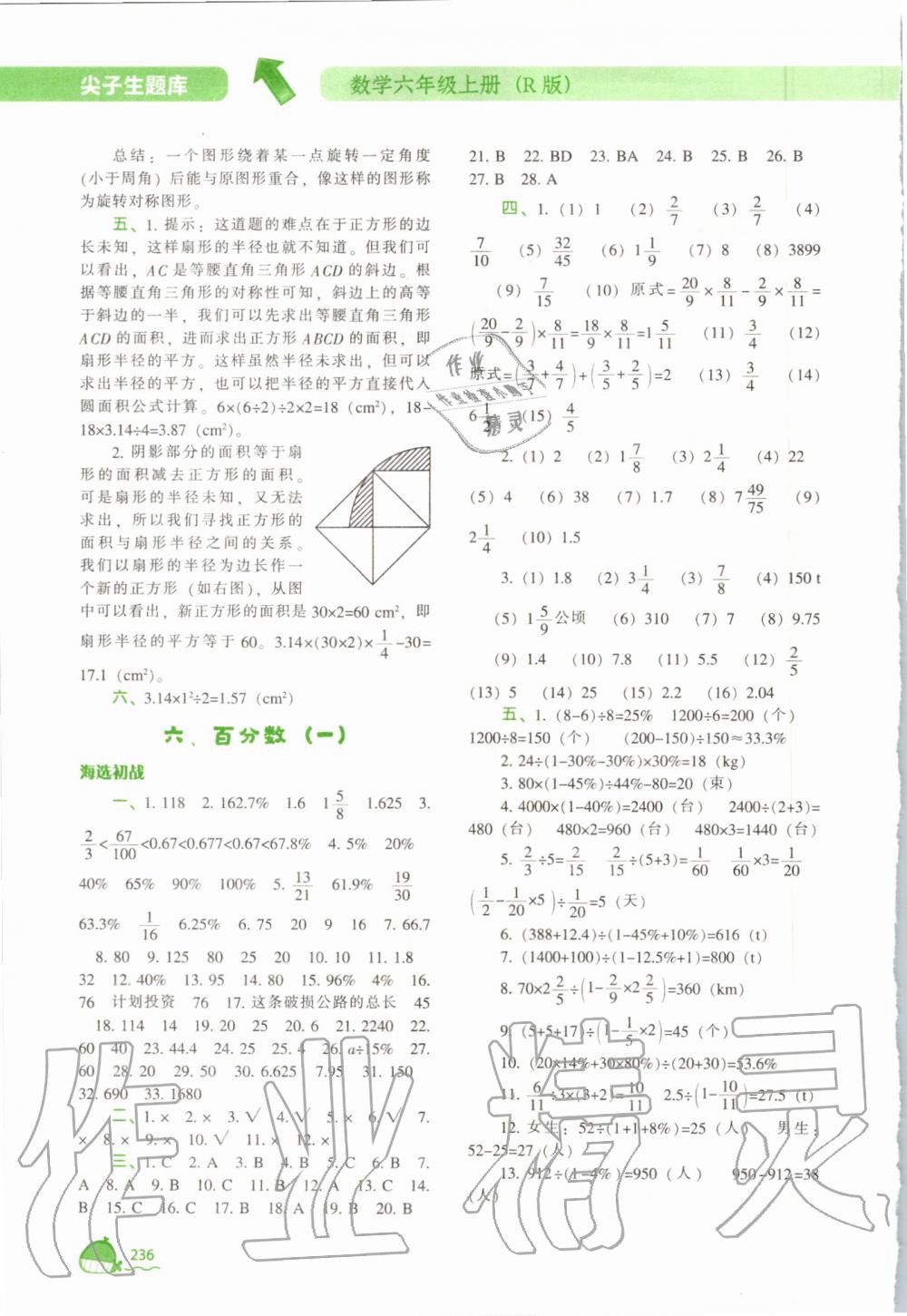 2019年尖子生題庫六年級(jí)數(shù)學(xué)上冊(cè)人教版 第20頁