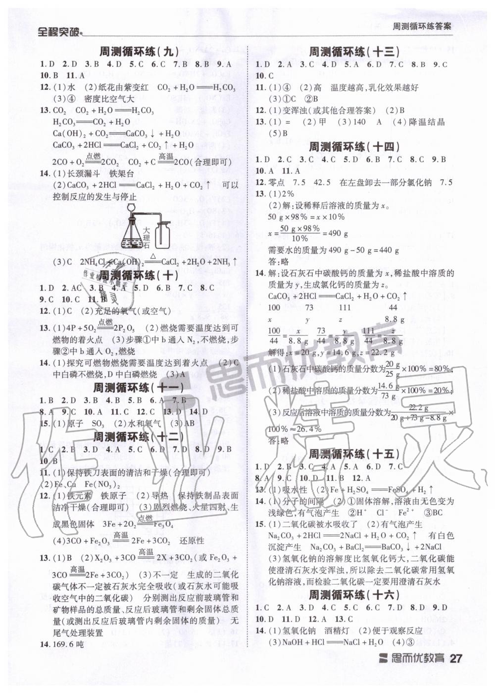 2019年全程突破九年级化学全一册人教版 第27页