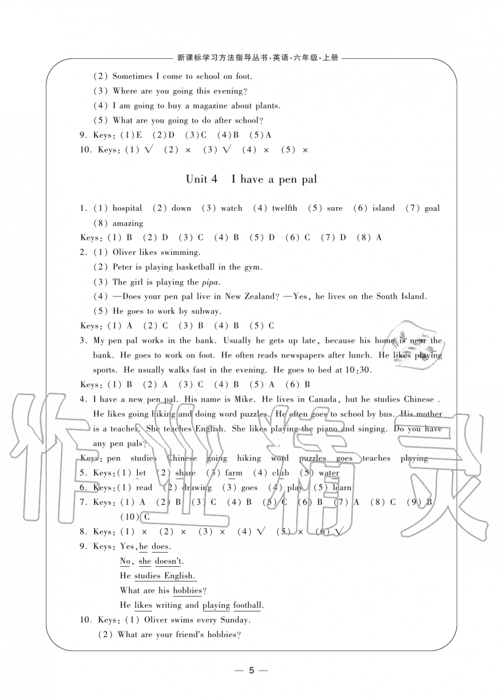 2019年新課標(biāo)學(xué)習(xí)方法指導(dǎo)叢書六年級英語上冊人教版 第5頁