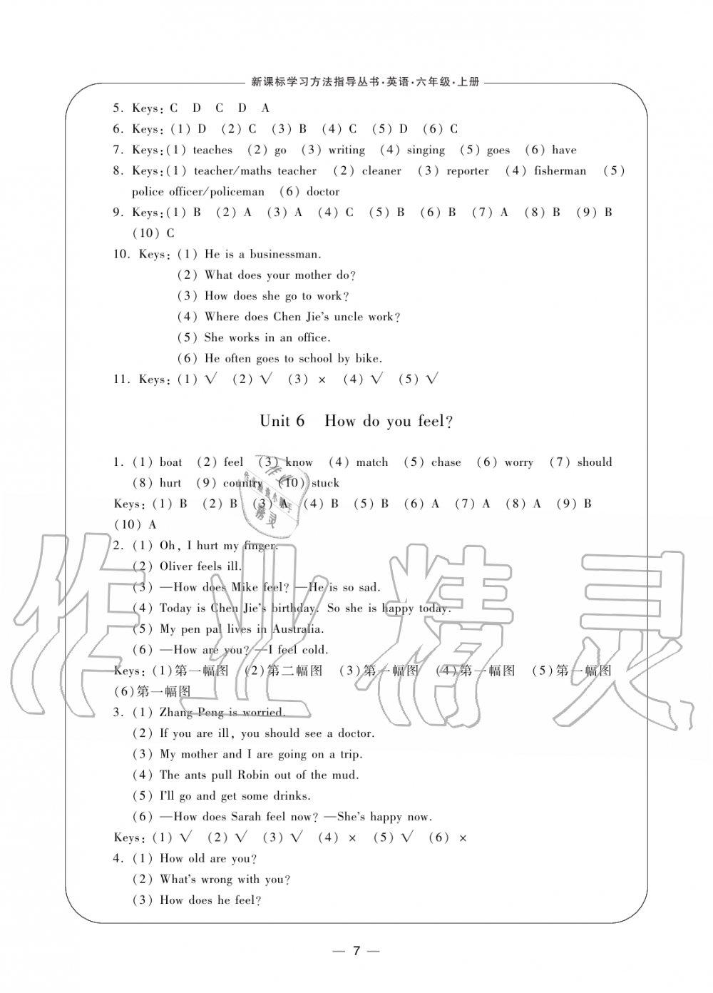 2019年新課標學習方法指導叢書六年級英語上冊人教版 第7頁