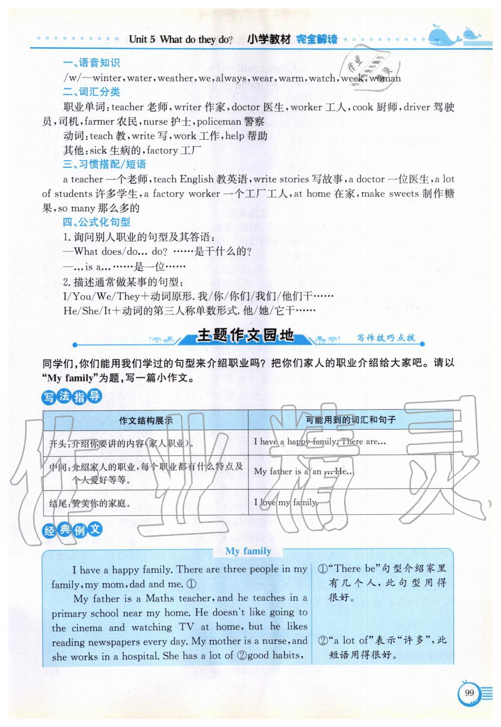 2019年教材课本五年级英语上册译林版 参考答案第99页