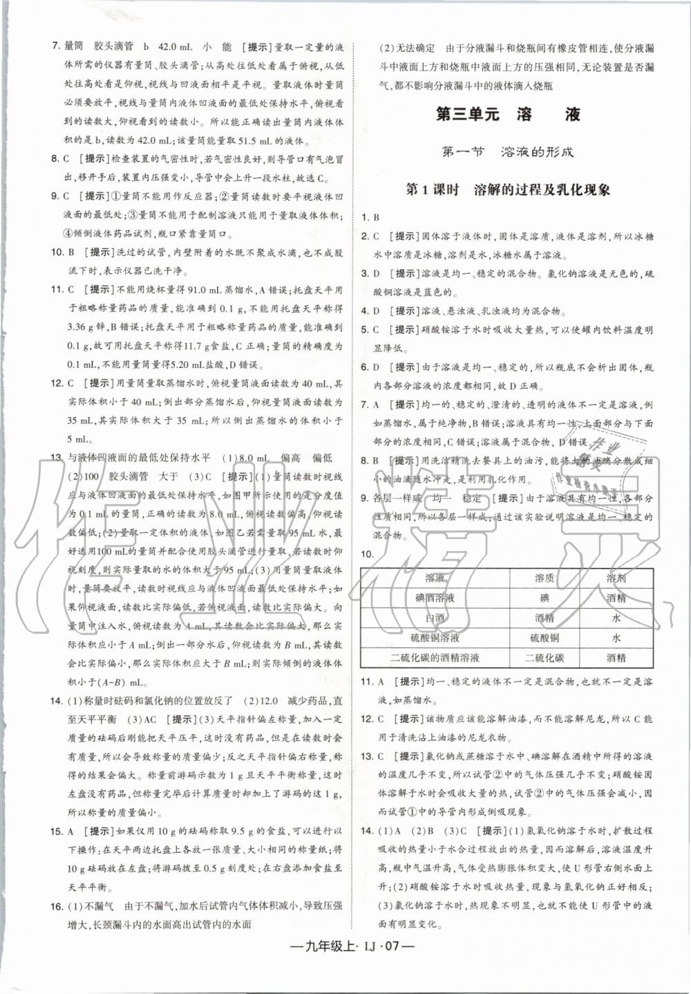 2019年經(jīng)綸學典學霸九年級化學上冊魯教版 第7頁