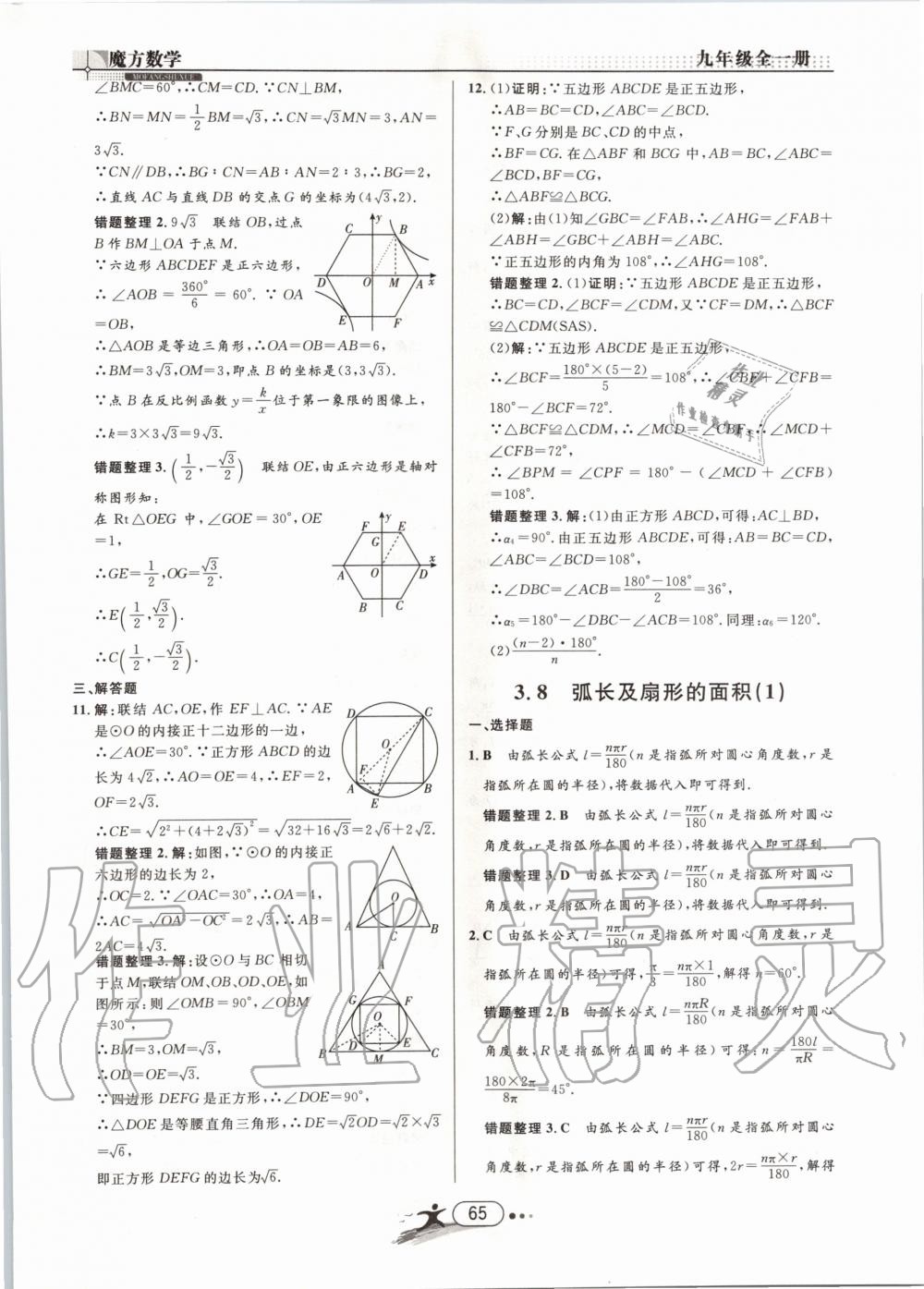 2019年魔方数学九年级全一册浙教版 第65页