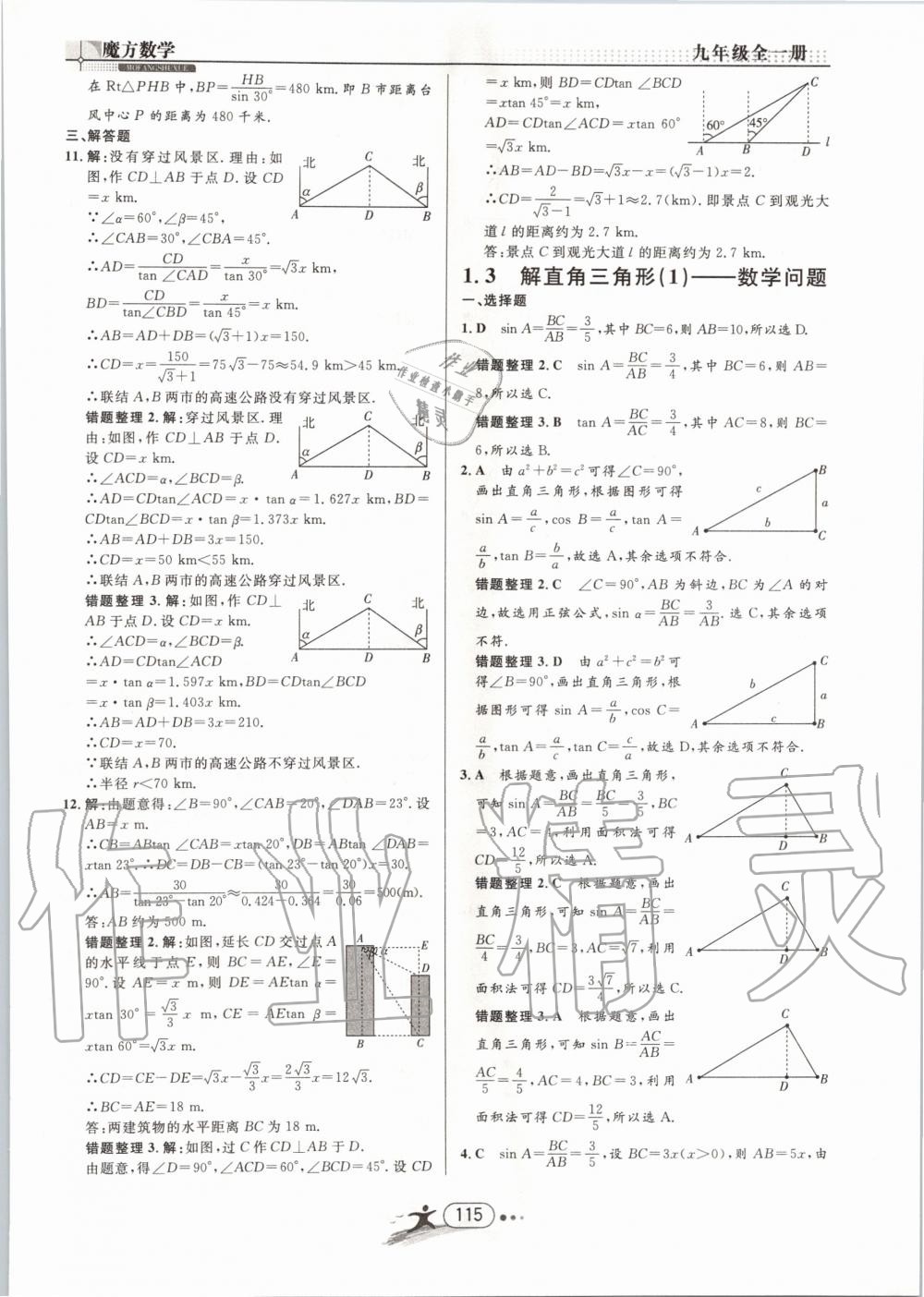 2019年魔方数学九年级全一册浙教版 第115页