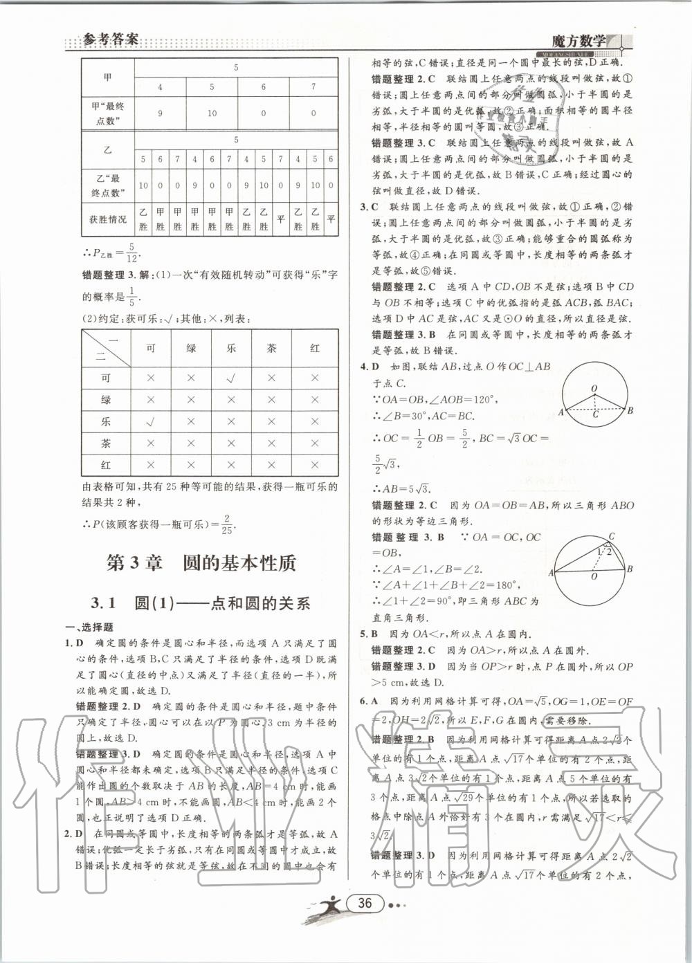 2019年魔方数学九年级全一册浙教版 第36页