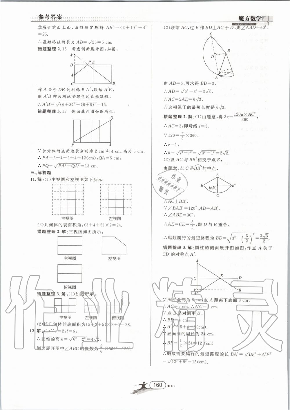 2019年魔方數(shù)學九年級全一冊浙教版 第160頁