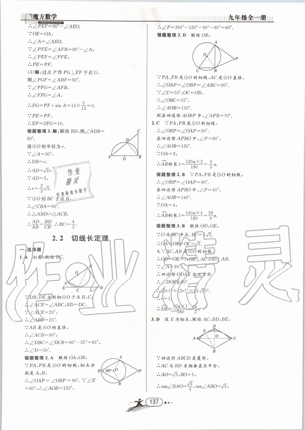 2019年魔方数学九年级全一册浙教版 第137页