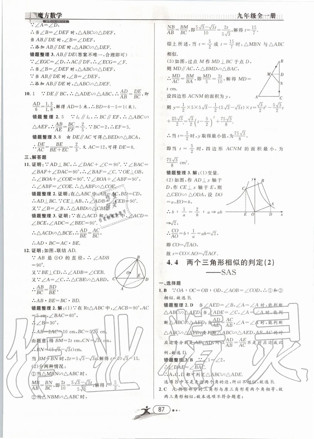 2019年魔方数学九年级全一册浙教版 第87页