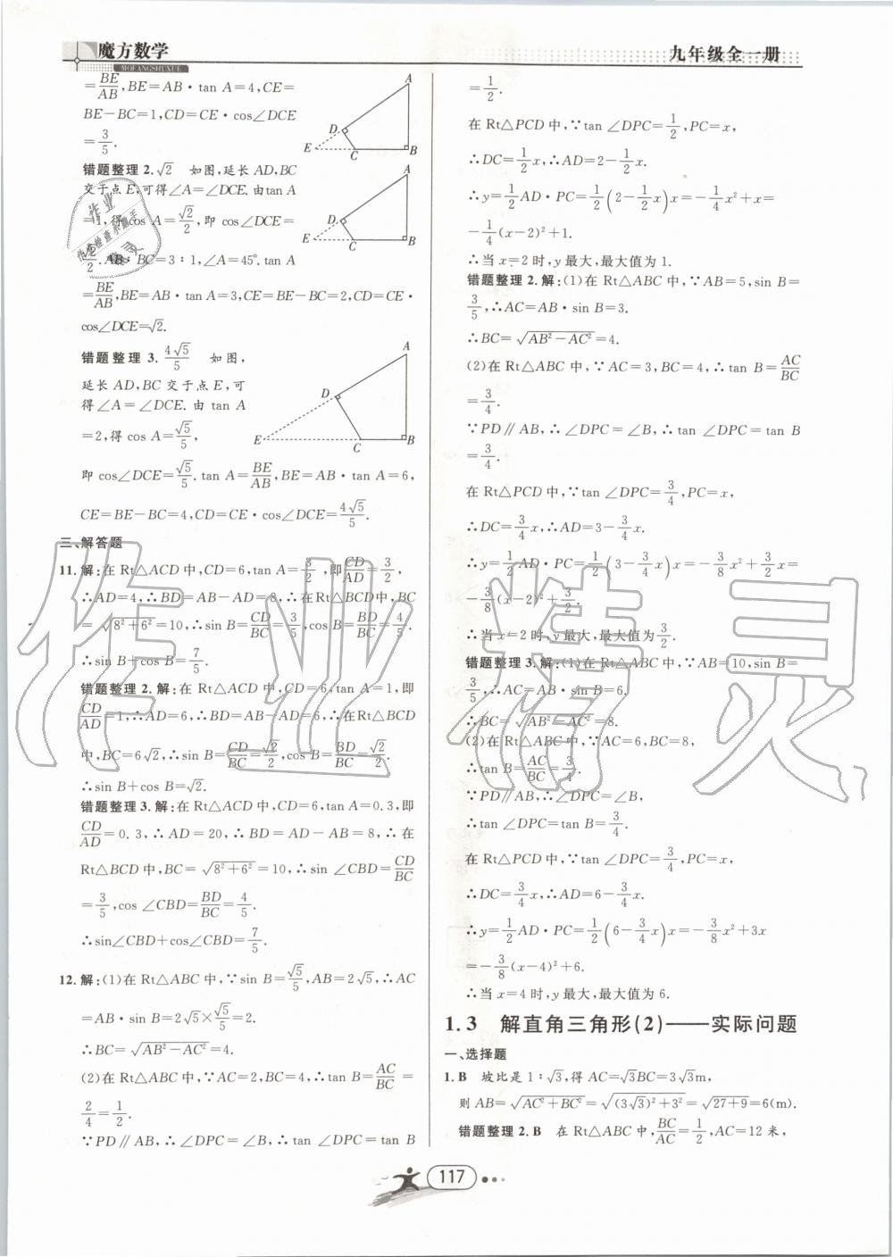 2019年魔方数学九年级全一册浙教版 第117页