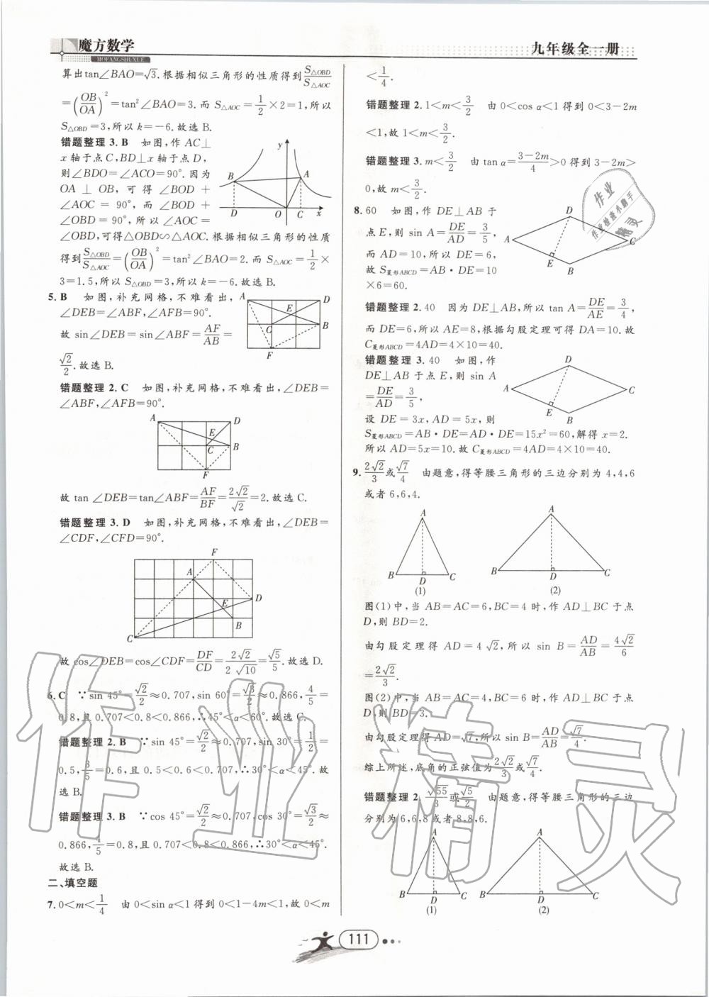 2019年魔方数学九年级全一册浙教版 第111页