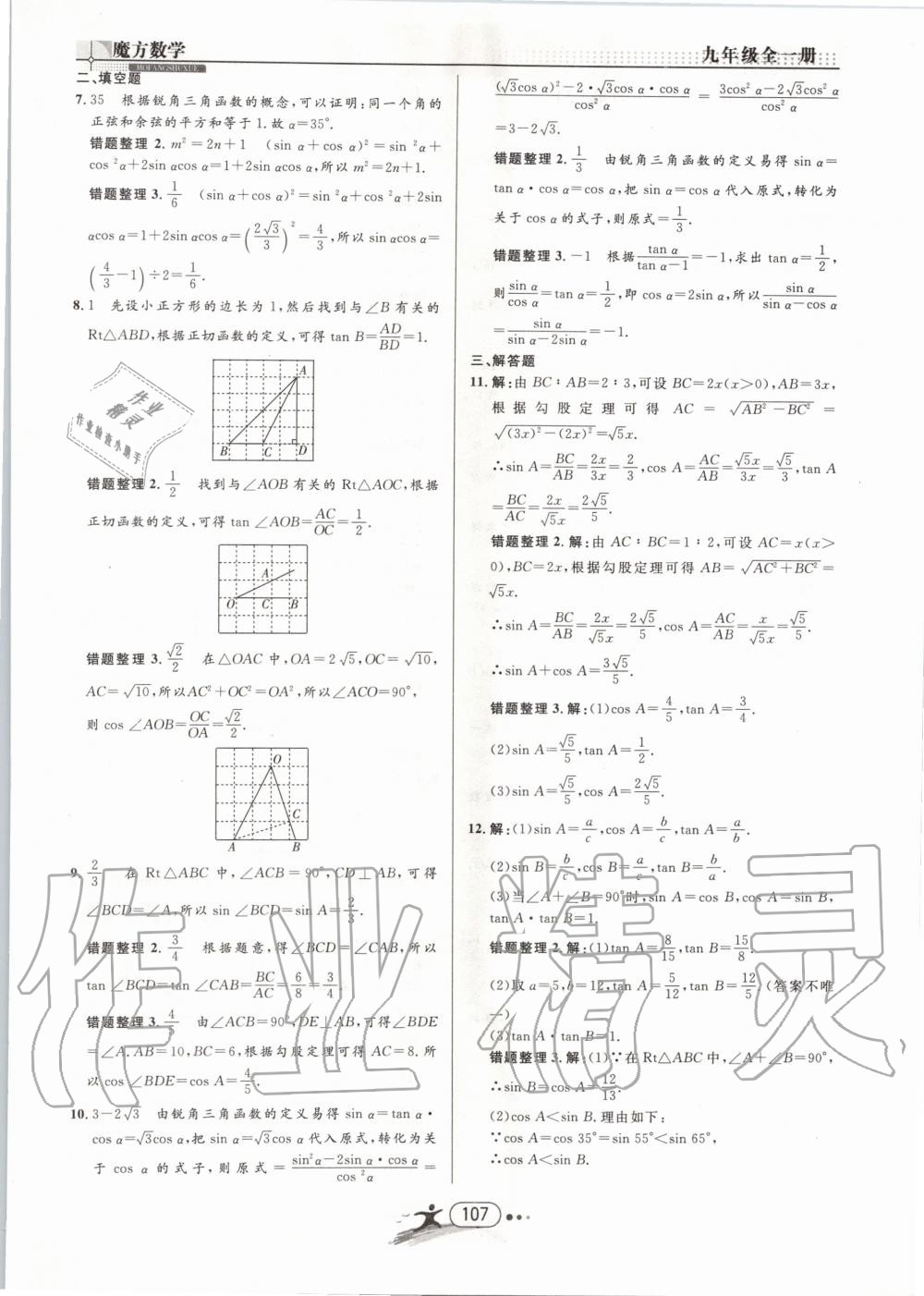 2019年魔方数学九年级全一册浙教版 第107页