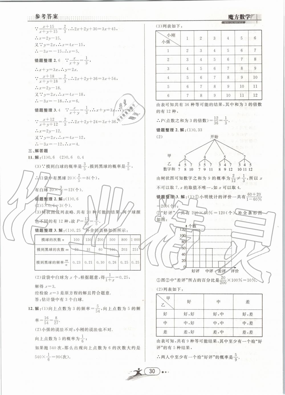 2019年魔方数学九年级全一册浙教版 第30页