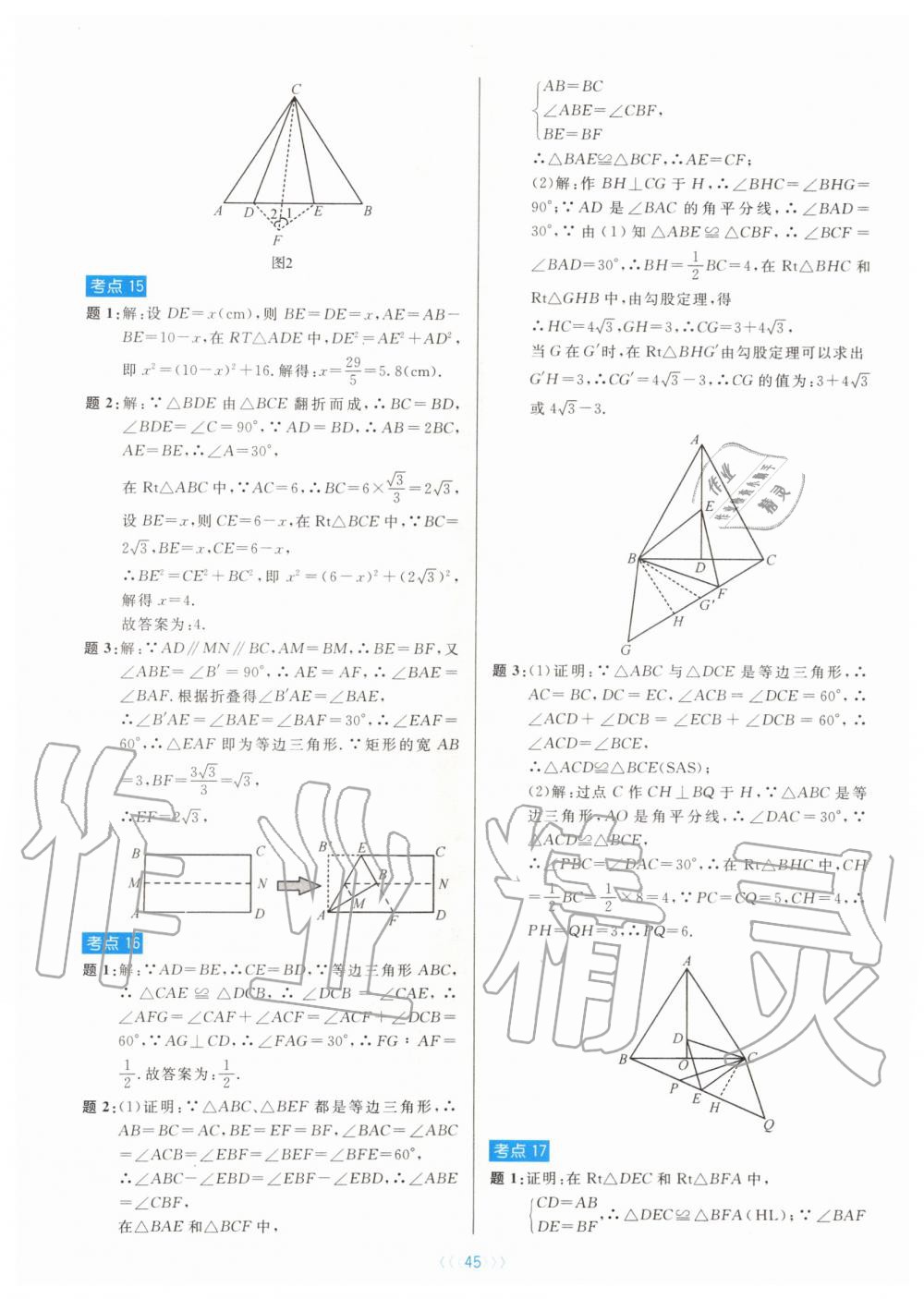 2019年初中數(shù)學培優(yōu)系列教案學案八年級上冊浙教版 第45頁