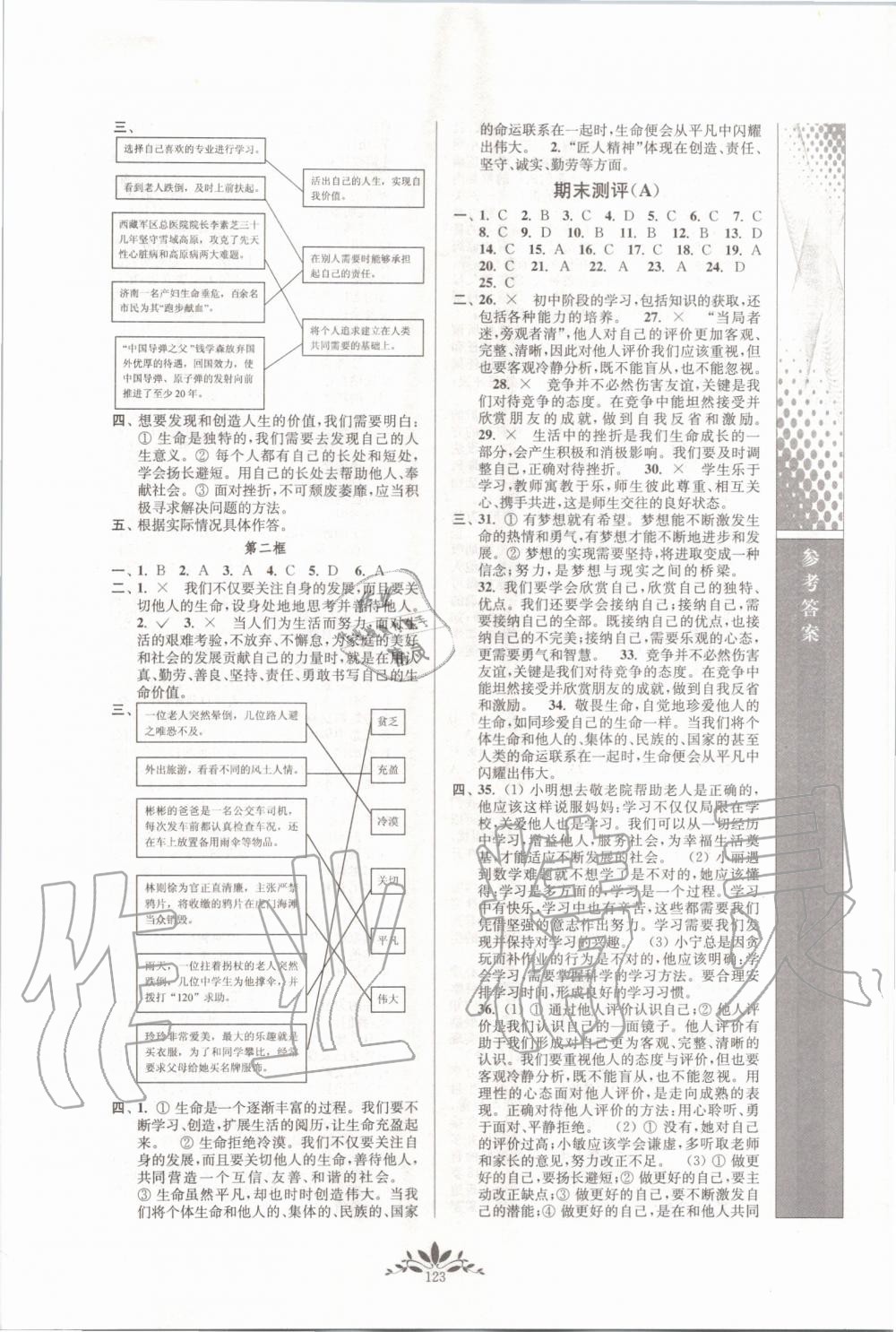 2019年新課程自主學(xué)習(xí)與測評七年級道德與法治上冊人教版 第7頁