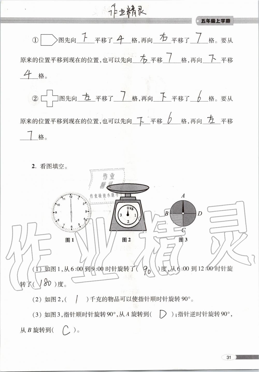 2019年新课堂同步学习与探究五年级数学上学期青岛版 第31页