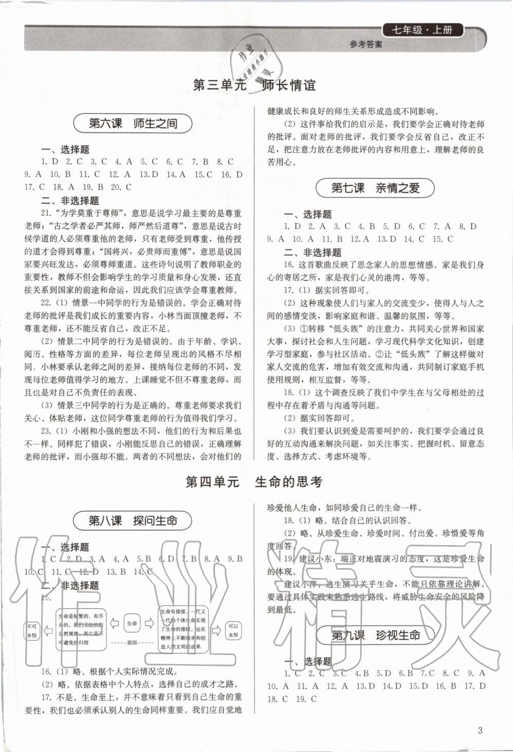 2019年补充习题七年级道德与法治上册人教版人民教育出版社 第3页