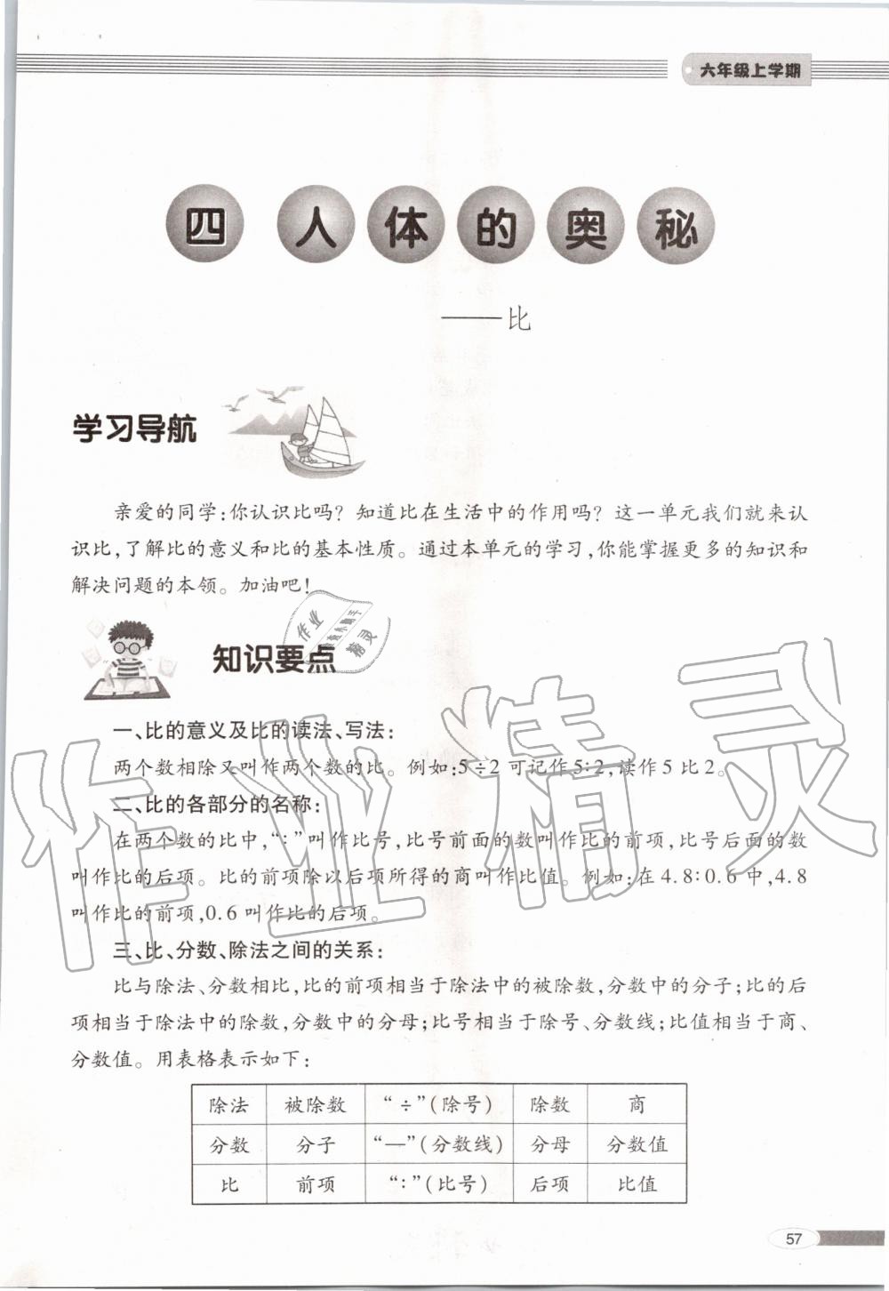 2019年新课堂同步学习与探究六年级数学上学期青岛版 第57页