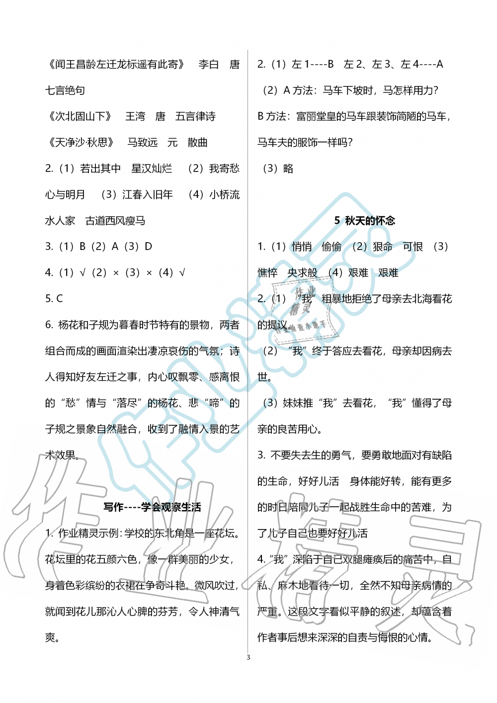 2019年語文練習(xí)部分七年級(jí)第一學(xué)期人教版五四制 第3頁