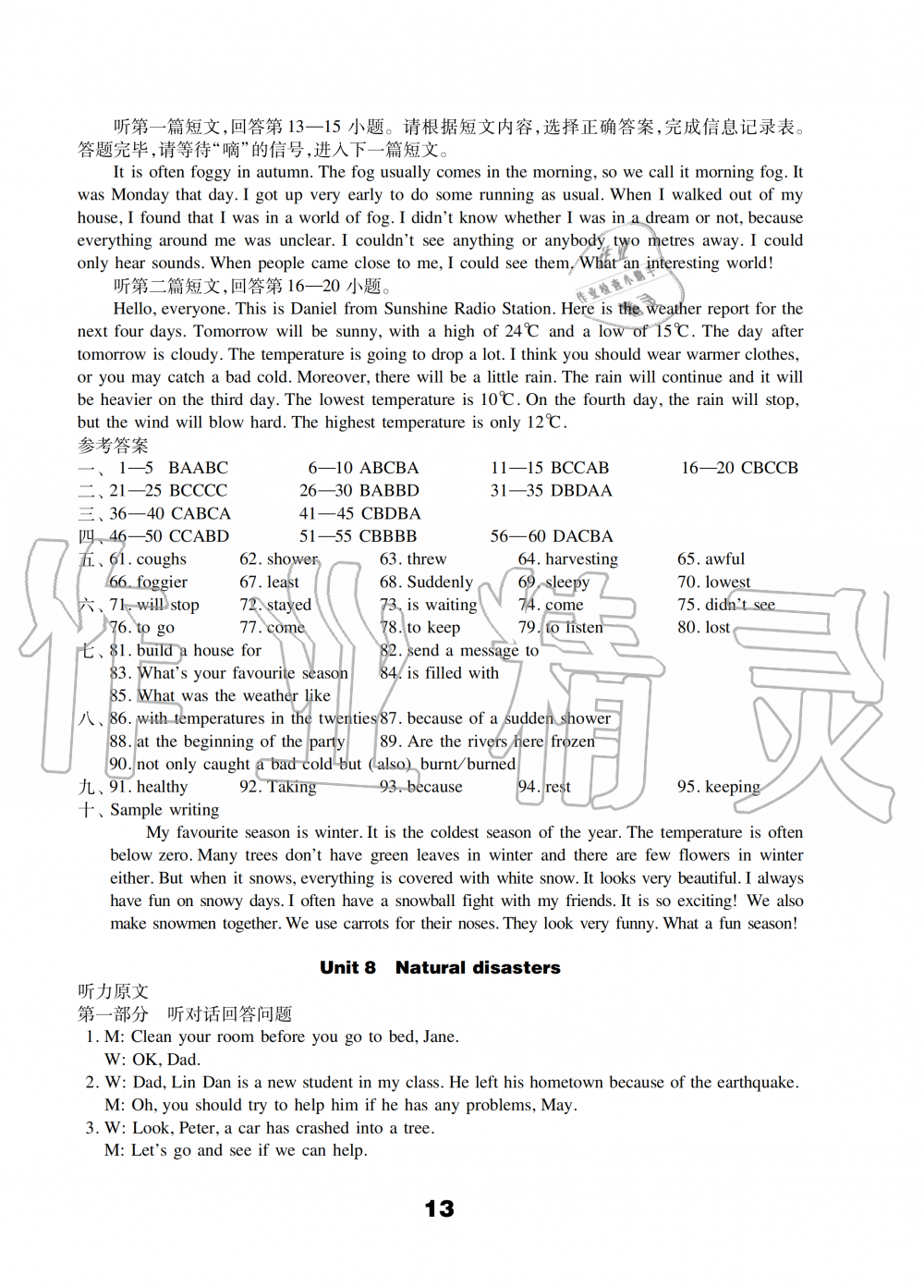 2019年初中英语强化练习八年级上册译林版 第13页