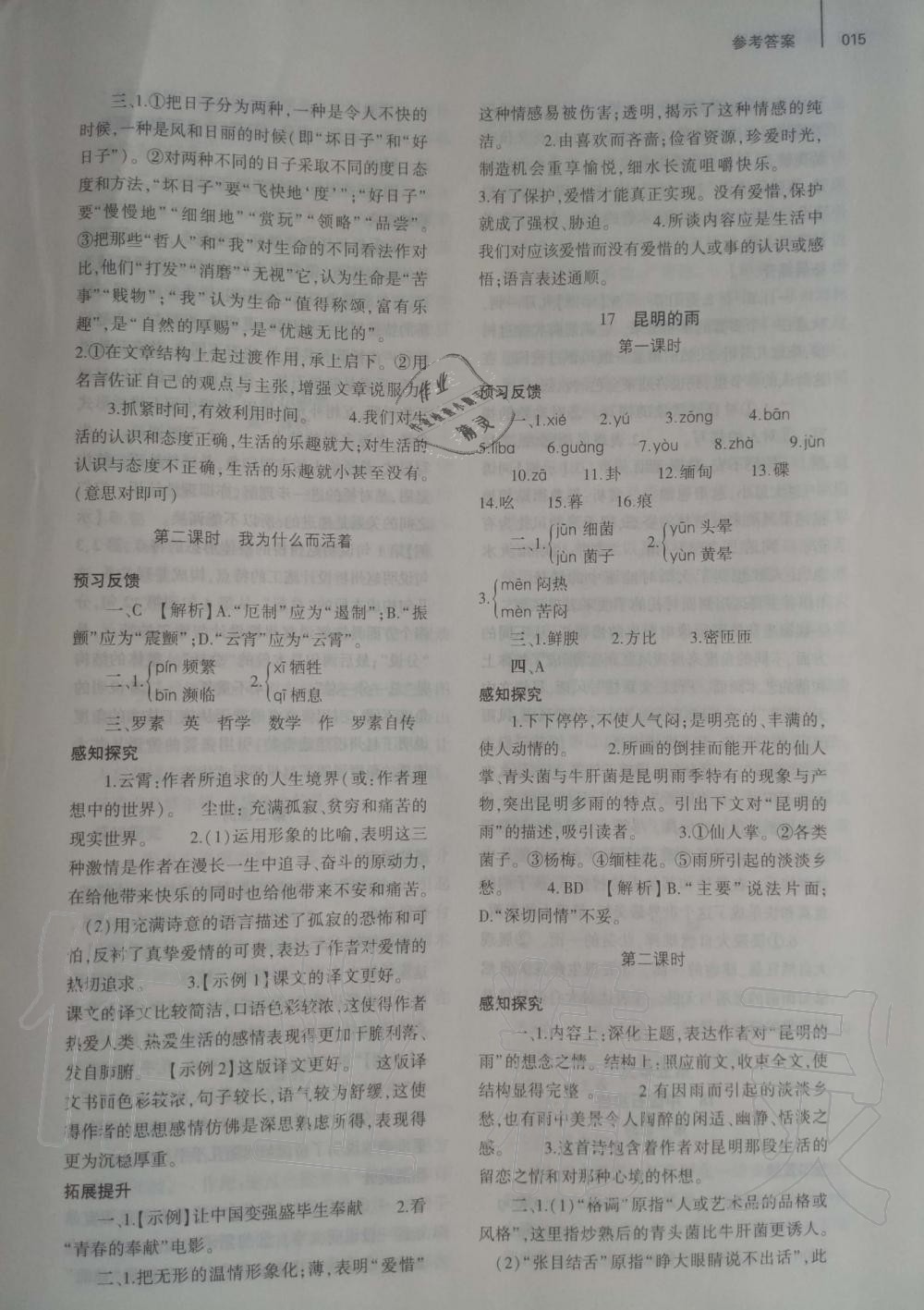 2019年基礎(chǔ)訓(xùn)練八年級(jí)語(yǔ)文上冊(cè)人教版大象出版社 第15頁(yè)