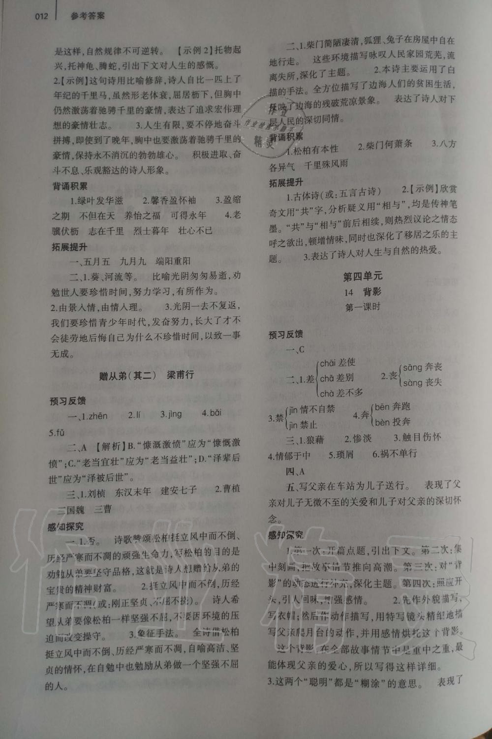 2019年基礎(chǔ)訓(xùn)練八年級(jí)語文上冊(cè)人教版大象出版社 第12頁