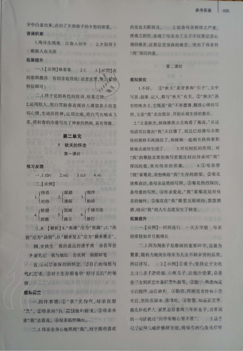 2019年基礎(chǔ)訓(xùn)練七年級(jí)語(yǔ)文上冊(cè)人教版大象出版社 第5頁(yè)