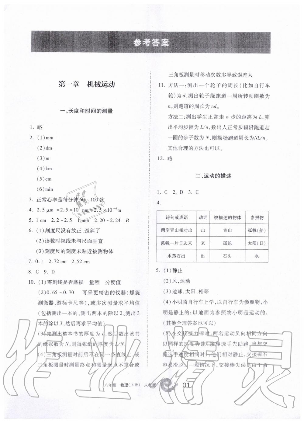 2019年学习之友八年级物理上册人教版 第1页