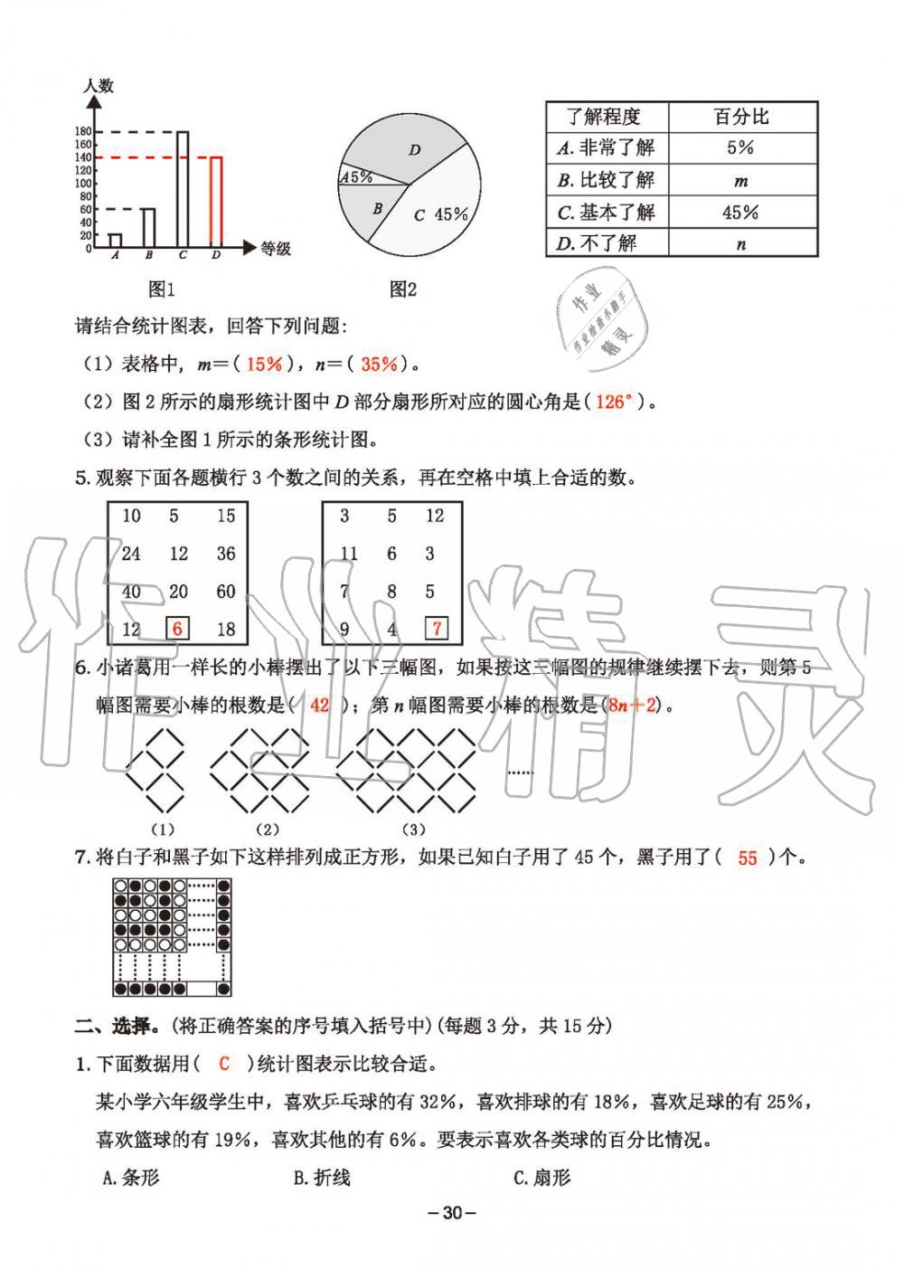 2019年雙全學業堂小學數學六年級上冊人教版 第122頁