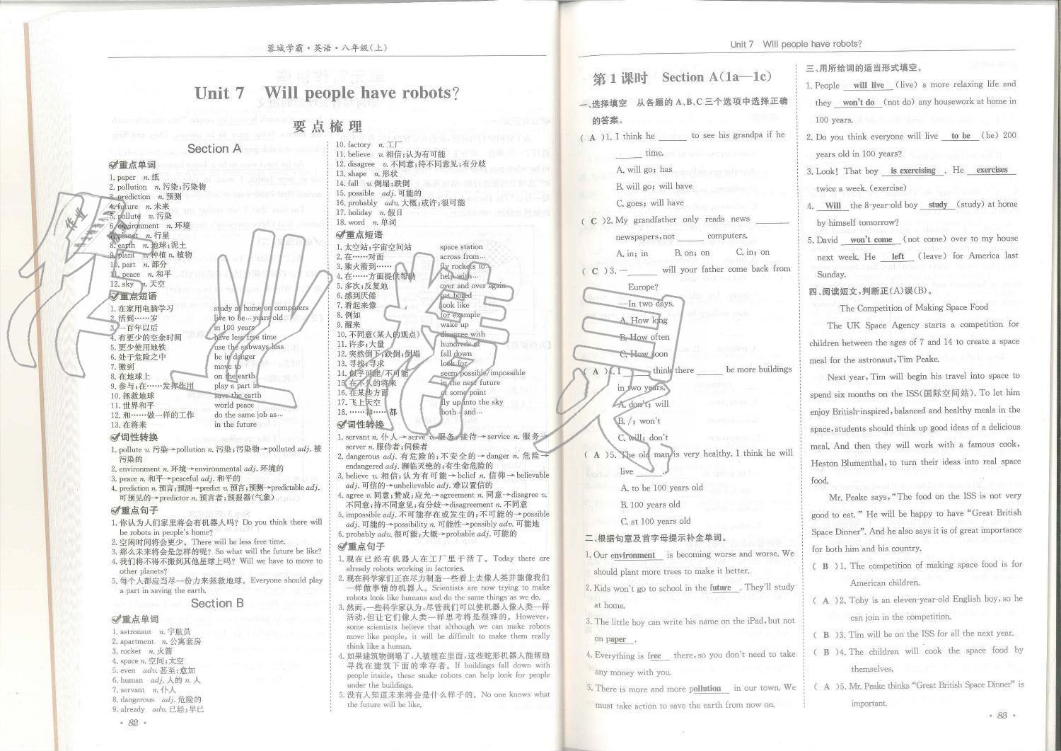 2019年蓉城學(xué)霸八年級英語上冊人教版 第42頁