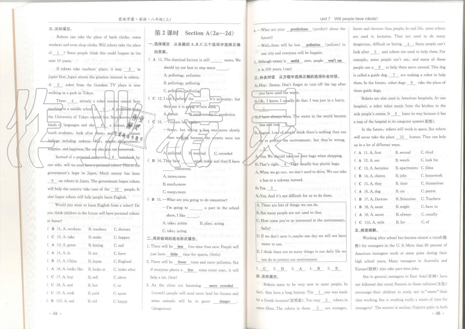 2019年蓉城學(xué)霸八年級英語上冊人教版 第43頁